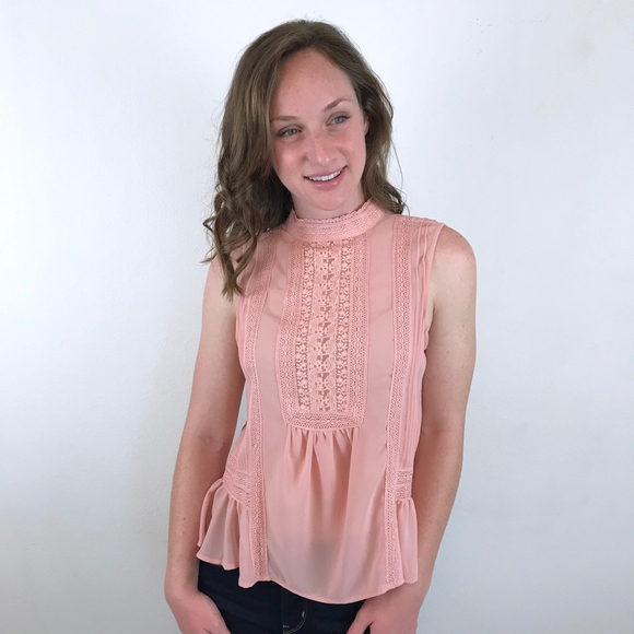 Strut and Bolt Tops - (A) Blush Chiffon Blouse  NWT